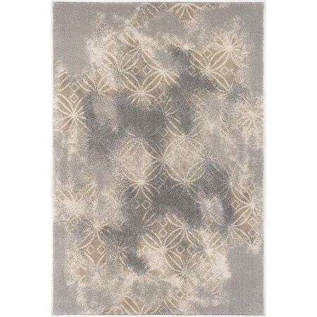 Palacedesigns 4 x 6 ft. Abstract Power Loom Stain Resistant Rectangle Area Rug - Light Grey PA3104947